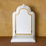 Royal White & Gold Ganesha Idol Stand / Mandir (Large)